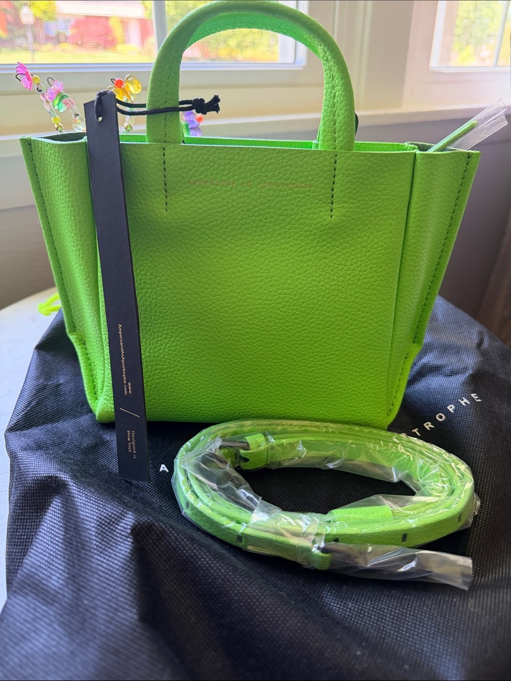 Neon‎ Green Leather Tote Bag - Women